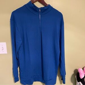 Men's Classic Blue Zip-Up Sweater Sz Lg
